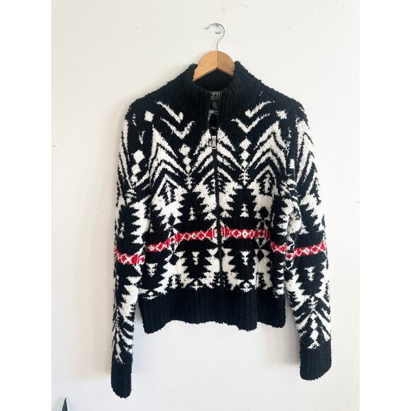 Lauren Ralph Lauren Geometric Zip Ski Sweater XL - Picture 1 of 8